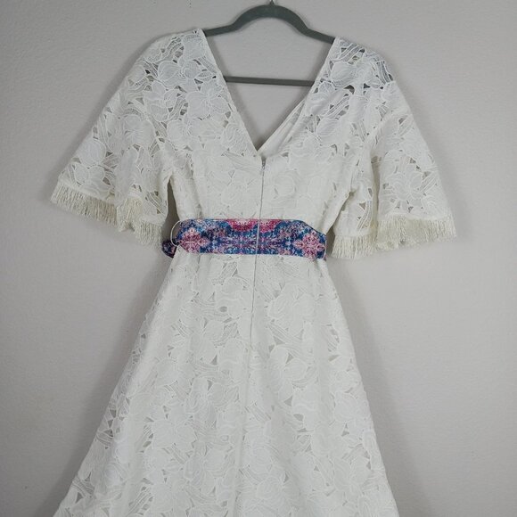 NEW Sachin & Babi Anthropologie White Lace Maxi Dress Women's Size 4 v-neck - Picture 7 of 13